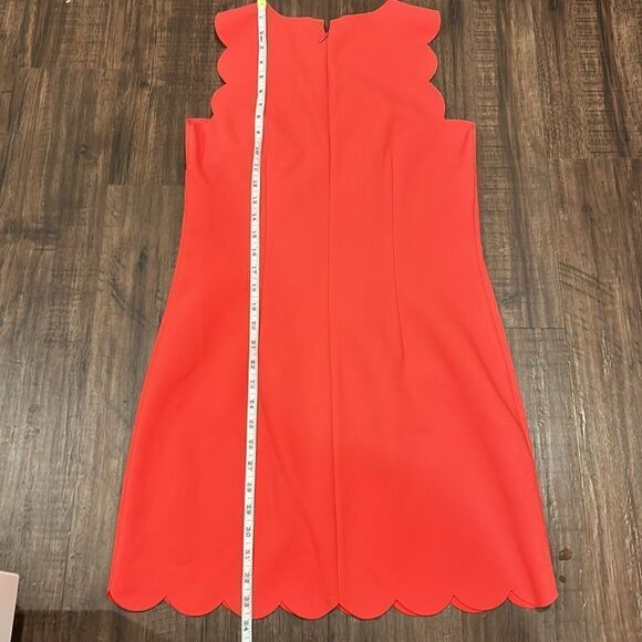 J. Crew Coral Red Dress with scallop edges, Size 2 - Picture 6 of 7